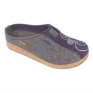 NEW HAFLINGER women's magic clog in eggplant/grey